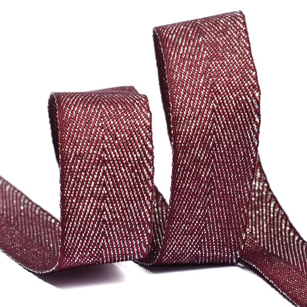 Тесьма (лента) киперная п/э металлизированная 16 мм / 22.85 метра, S021 красный