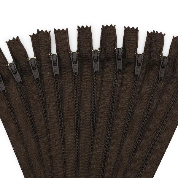 Молния спираль (витая) брючная Arta Т4 (4 мм) 1 зам., н/раз., 20 см, цв. 141 т.коричневый, уп.10 шт