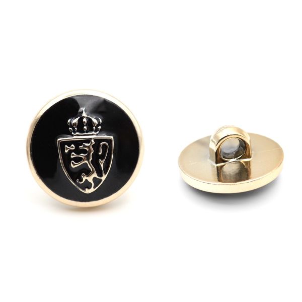 Пуговицы на ножке 28L (18мм), пластик (g.black (черный/золото)), 36 шт, PS39