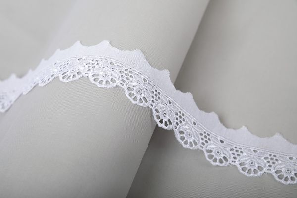 Кружево шитьё 35 мм / 9.7 м, ±0.2 м, Турция, белый, Gamma GYEM-35-039