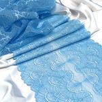 Кружево бельевое эластичное 195 мм / 10 м, цв.F198 голубой, Kruzhevo