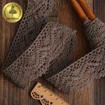 Кружево вязаное (тесьма) 45 мм / 10 метров, диз. 300, цв.21 какао, Kruzhevo