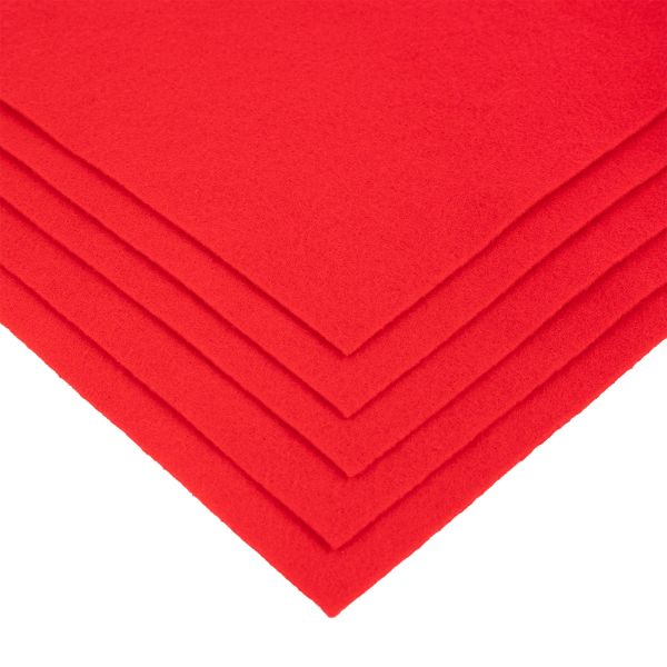 Фетр листовой 1 мм, 20х30 см, 5 шт, CH601 красный, Blitz FKC10-20/30