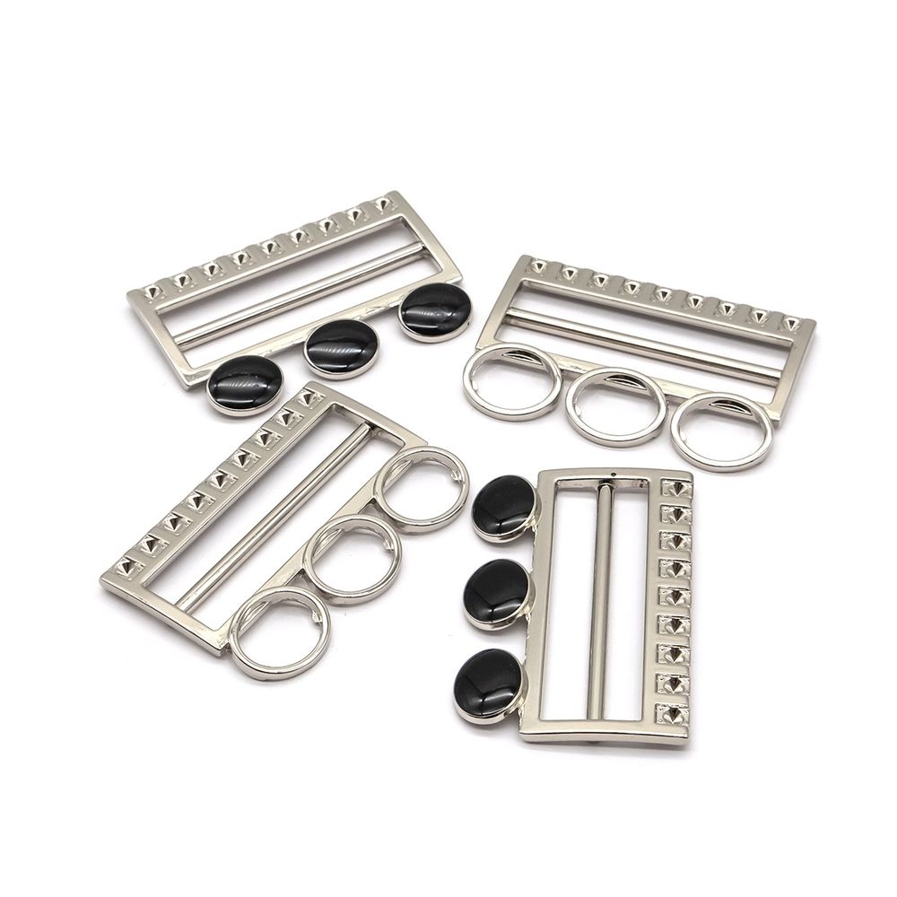 Пряжка-застежка 50 мм мет. эмаль никель, 2 шт, BIG