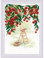 Набор для вышивания нитками Риолис 2205, Вишневый сад, 21х30 см