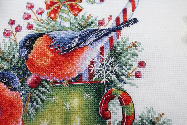 Набор для вышивания нитками МП Студия, Зимние беседы, 19х19 см