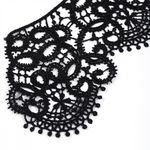 Пришивной кружевной воротник 27х19 см, TTR.12141, цв.черный, уп.25 пар, Kruzhevo