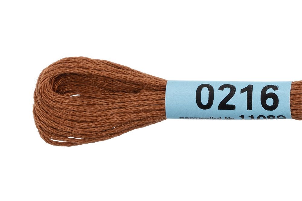 Мулине Gamma 100% хлопок, цв.0216 св.коричневый, 24 мотка по 8 метров