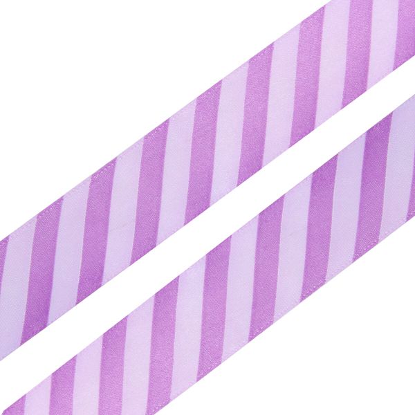 Лента атласная с рисунком 25.0 мм / 3 метра, Диагональ (фиолетовый), Globus