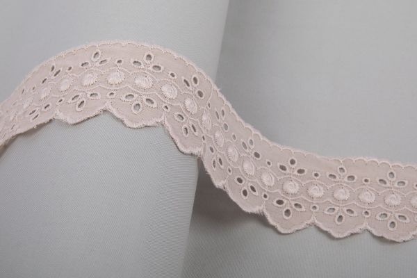 Кружево шитьё 52 мм / 10 м, ±0.2 м, Турция пудровый, Gamma GYEM-5201