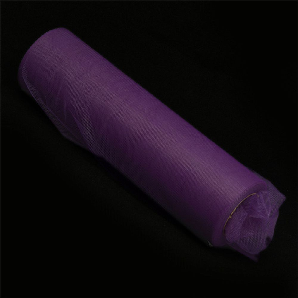 Фатин на шпульке, средняя жесткость, 100% нейлон, 150 мм цв. 15 т.фиолетовый, 22,86м