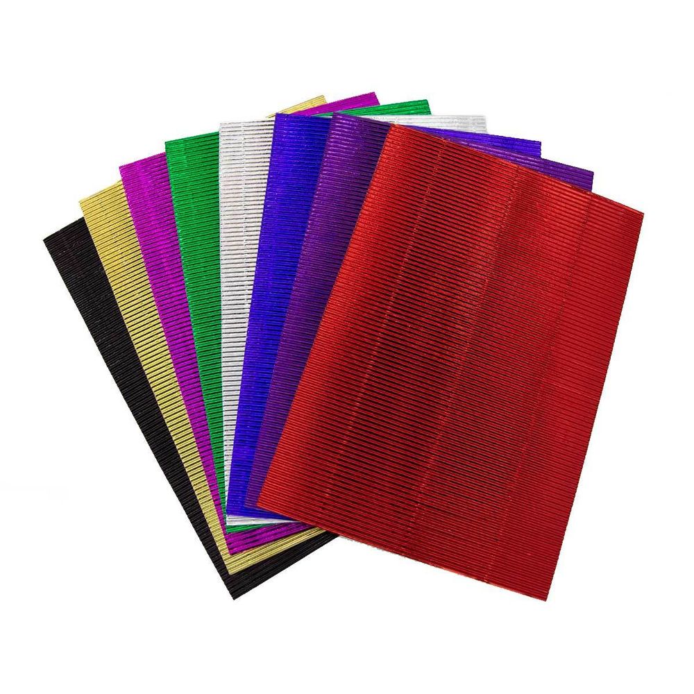 Гофрированная бумага (креповая) металлик, 8 листов, 250г/м², /TOS/