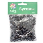 Бусины дерево ⌀10 мм, 50 г, Astra&Craft, черный