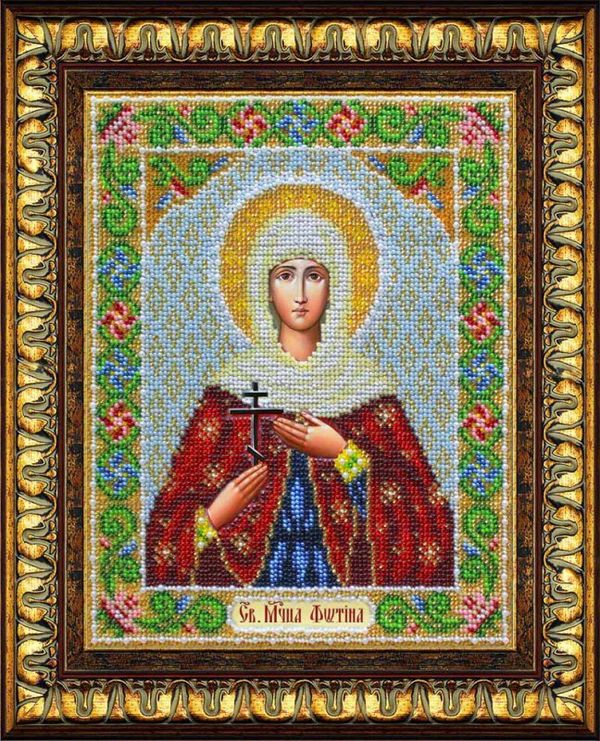 Набор для вышивания бисером Паутинка, Св Муч.Фатина 20х25 см