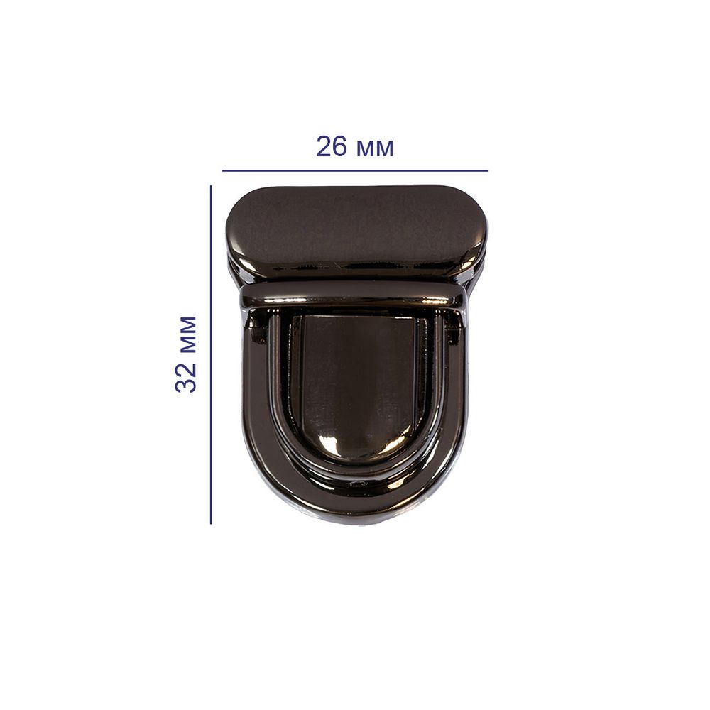 Замок для сумки 32х26 мм, 5 шт, черн.никель, Gamma LBZ-14H