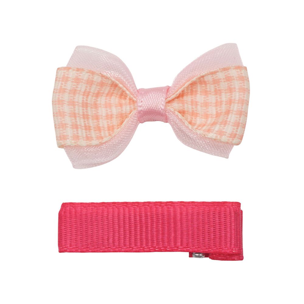 Набор бантик и заколка, мини 36мм/35мм, св.розовый/малиновый