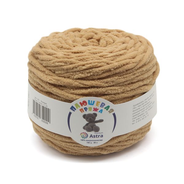 Пряжа Astra Premium (Астра Премиум) Плюшевая / уп.2 мот. по 100 г, 80 м, 820 бежевый