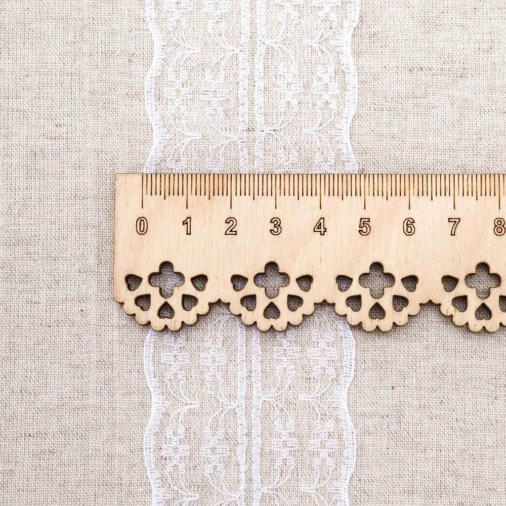 Кружево на сетке 45 мм / 9.14 метра, 32 белый, 3AR3730