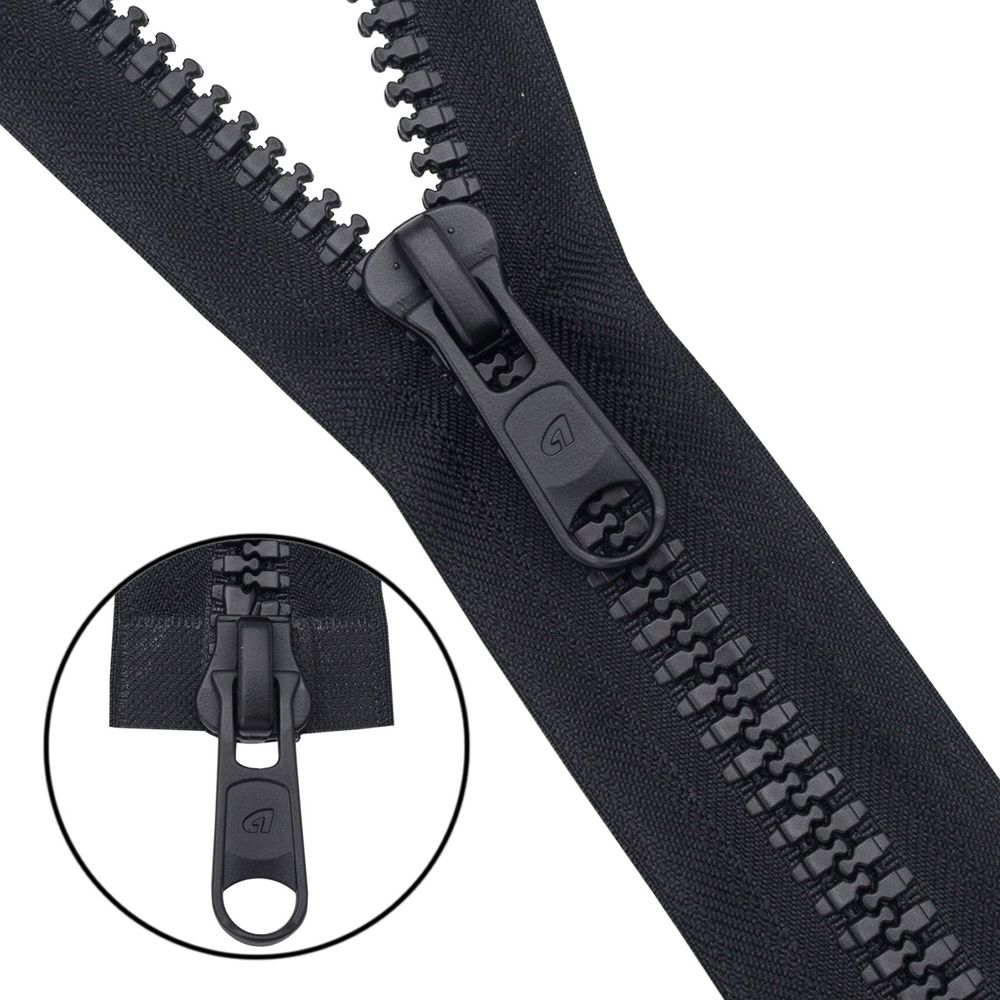 Молния трактор Arta Т8 (8 мм) 2 зам., разъем., 85 см, (2080), A580 черный, НОВЫЙ МАТОВЫЙ ЗАМОК, уп.5 штук