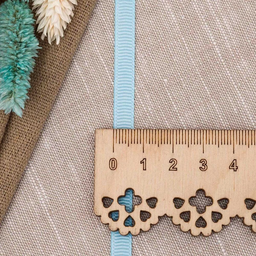 Лента репсовая (в рубчик) 6.0 мм, 130 св.голубой, уп.18,28 м