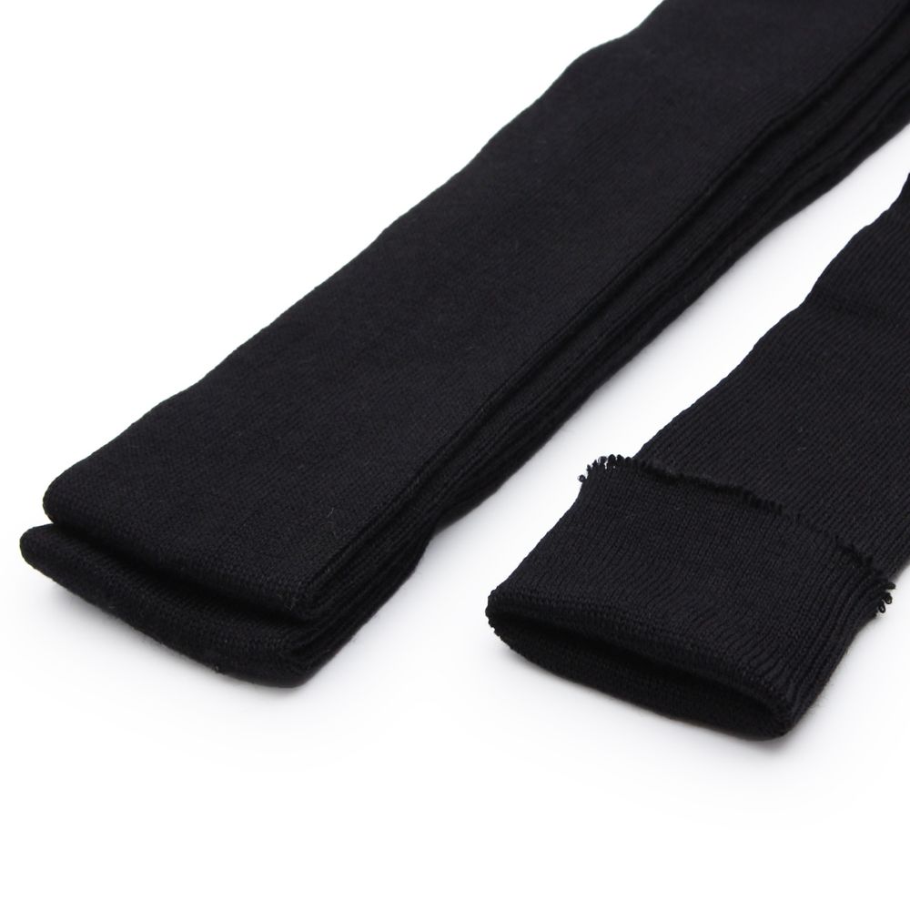 Манжеты трикотажные рукава 7.0 см / 3 метра, полушерсть тонкие 14кл. 1х1, 004 черный