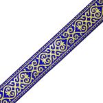 Лента (тесьма) жаккардовая 33.0 мм / 7.32 метра, василек, 7222