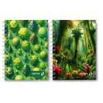 Записная книжка на гребне A6 80 л., 4 шт, клетка, Зелёный оазис 01189, Светоч ЗК112