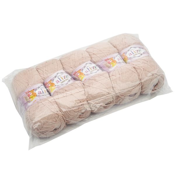 Пряжа Alize (Ализе) Cotton Gold / уп.5 мот. по 100 г, 330м, 314 св.бежевый