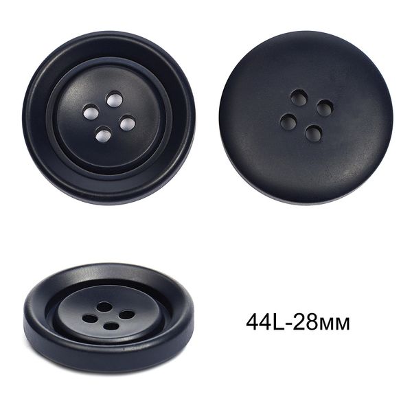 Пуговицы пластиковые TBY 8960A цв.8 темно-синий 44L-28 мм, 4 прокола,36 шт