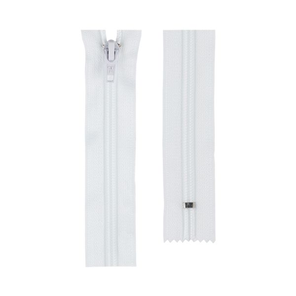 Молния спираль (витая) обувная Т7 (7 мм) 1 зам., н/раз., 40 см, 001 белый, G007A Gamma, 10 шт