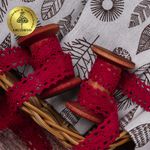 Кружево вязаное (тесьма) 20 мм / 10 метров, цв.26 бордовый, Kruzhevo