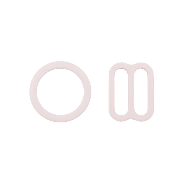 Набор фурнитуры для бюстгальтера металл (кольца ⌀10 мм + регуляторы 10 мм по 4 шт), 906 леп.роза, 27772