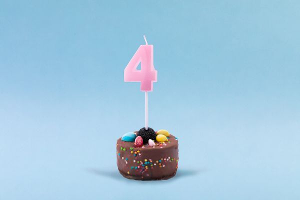 Свеча для торта Цифра 4, 12 шт, Boomzee BCD-13