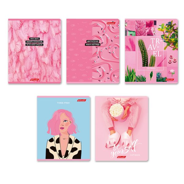 Тетрадь ученическая общая, A5+ 48 л. на скобе 65 г/м², белизна 100%, 10 шт, линия в термоусадочной пленке, 000757 Мир в розовом цвете, Светоч 48ТЕТл-001