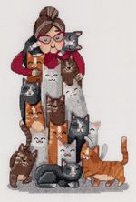 Набор для вышивания Klart 8-541, Котов много не бывает, 15.5х21.5 см