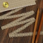 Кружево вязаное (тесьма) 15 мм / 10 метров, D1010, тонкая нить, цв.F308 св.бежевый, Kruzhevo