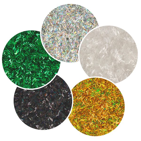 Блестки декоративные ассорти стружка 0.2х1.5 мм, 5 уп. по 5 г, 4.5 мл, № 01, Love2art Набор ассорти 