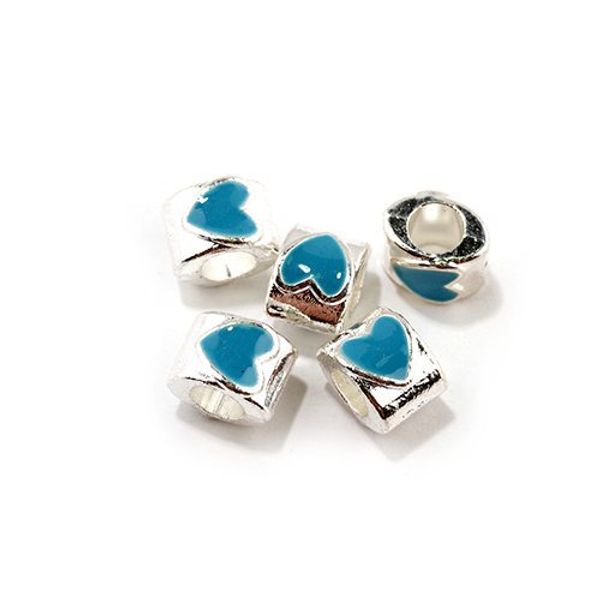 Бусины металл с эмалью 8х8 мм, №1 in ⌀5 мм, 10 шт, Tesoro