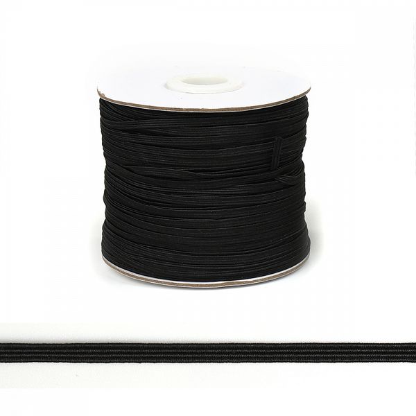 Резинка бельевая (стандартная) 3.0 мм / 100 метров, цв.черный (4)