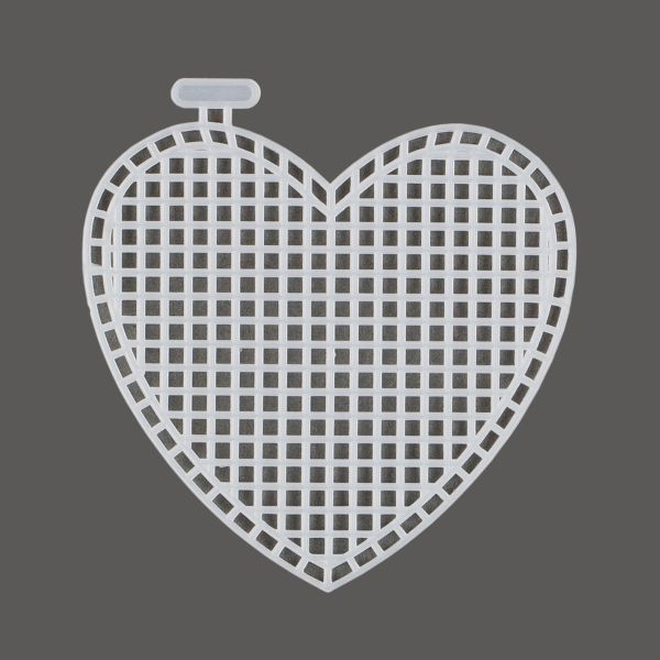 Канва пластиковая 7х8 см, 10 шт, 100% полиэтилен, сердце малое, Gamma KPL-05