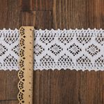 Кружево вязаное (тесьма) 75 мм, цв.белый, уп.10 м, Kruzhevo