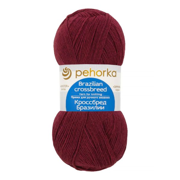 Пряжа Пехорка Кроссбред Бразилии / уп.5 мот. по 100 г, 500 м, цв.040 цикламен