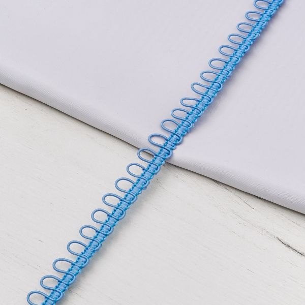 Тесьма декоративная с петлями 15 мм / 18.29 метра, голубой, 13-7735