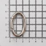 Карабин металл кольцо овал 30х15 мм (40х25 мм), никель, 10 шт