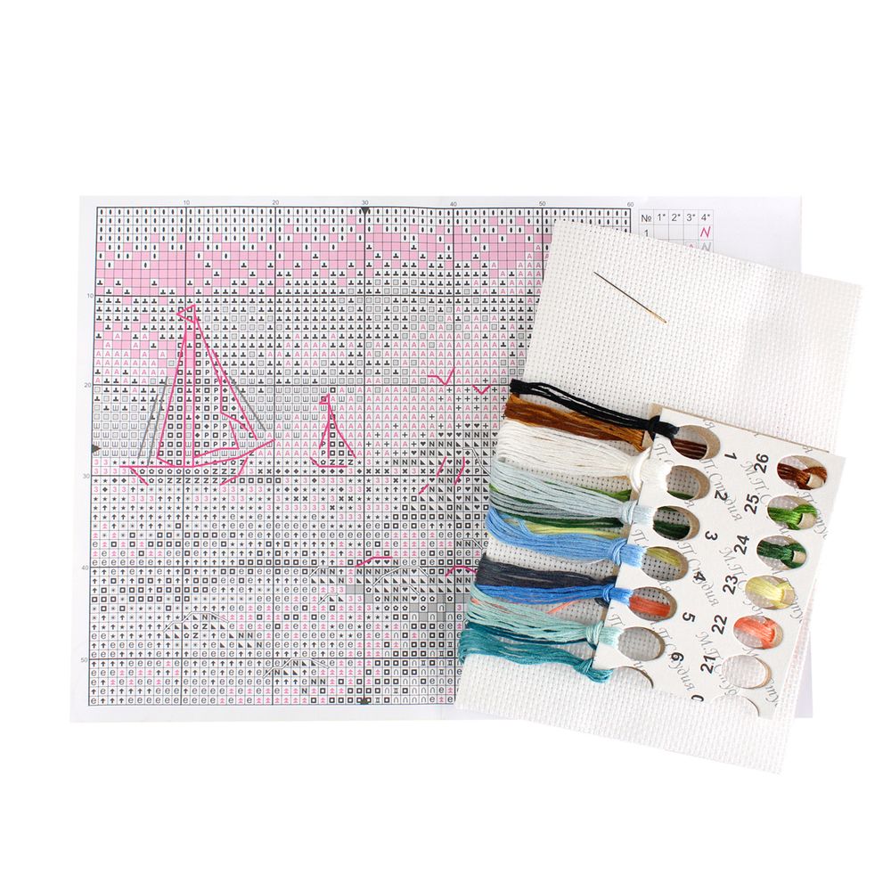 Набор для вышивания нитками МП Студия (Жар-птица), На морской волне, 10х11 см