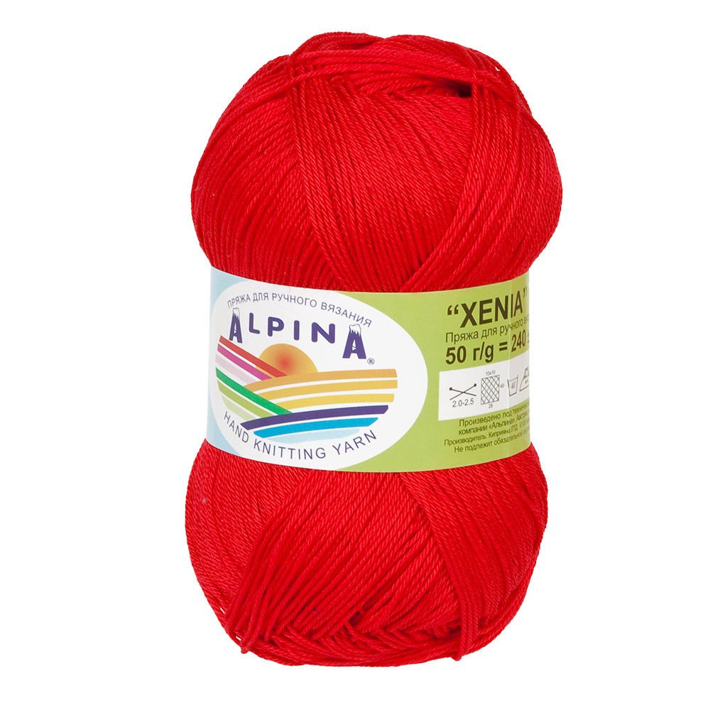 Пряжа Alpina Xenia / уп.10 мот. по 50г, 240м, 180 красный