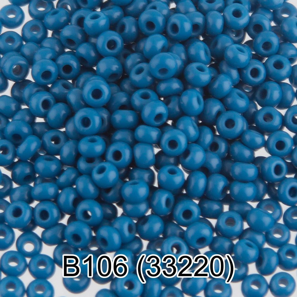 Бисер Gamma 10/0 (2.3 мм), 150 г (10х5 г), 1-й сорт B106 т.голубой, 33220, круглый 2