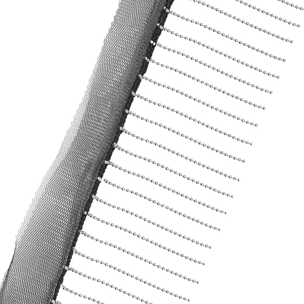 Бахрома отделочная металлическая 65.0 мм, / 9.14 метров, черный/серебро