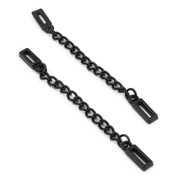 Вешалка-цепочка для одежды 70х5 мм, металл, черный матовый, 10 шт, ГДЖ1514