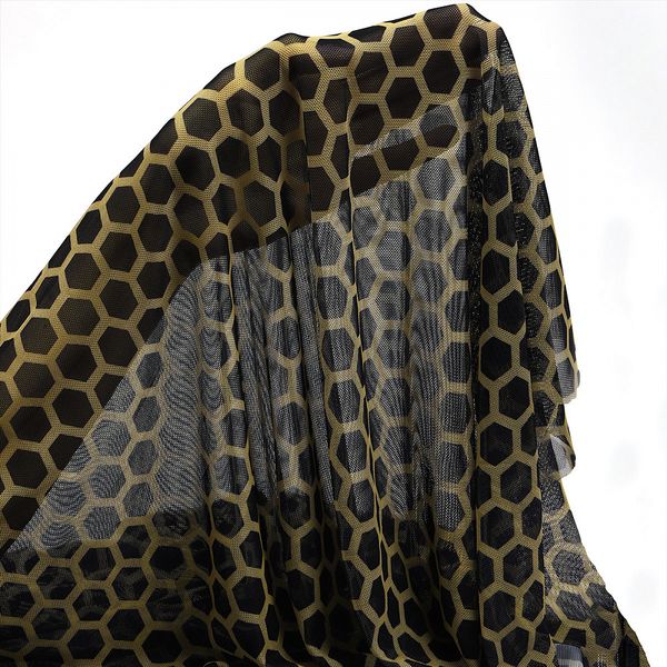 Сетка бельевая эластичная 100 г/м², шир.160 см / 3 метра, принт Соты /SZ025816.14/